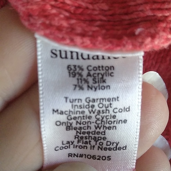 Sundance Orange Red Homestead Henley1/4 Button Sweater Size PS - Picture 3 of 8